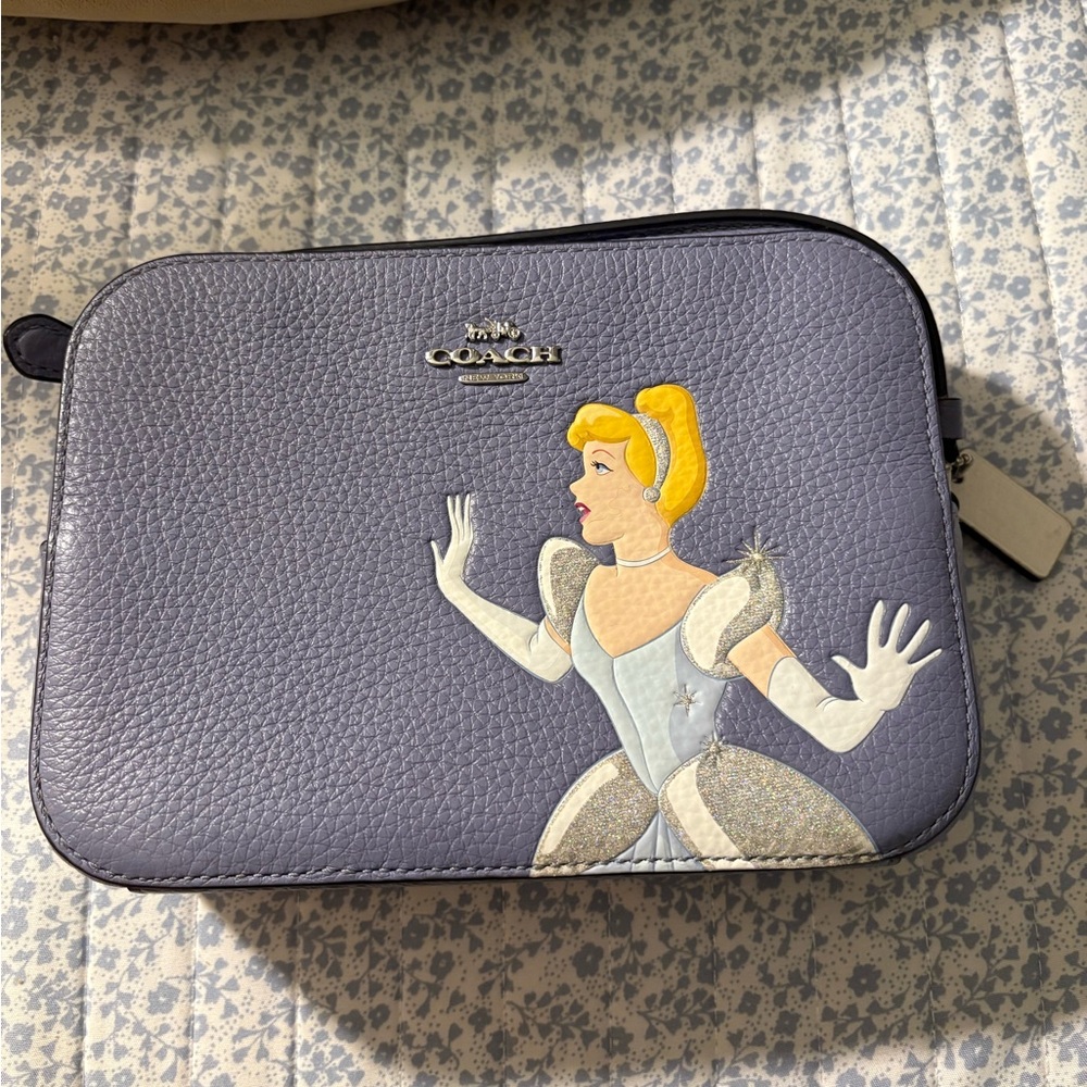 Coach Cinderella Gray Leather Cosmetic Bag